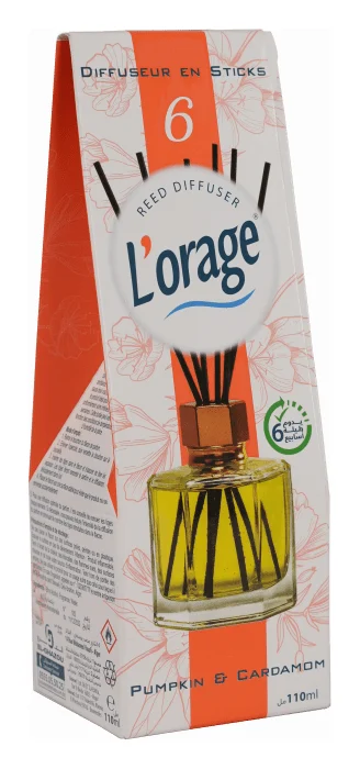 L'Orage Reed Diffuser, Pumpkin & Cardamom